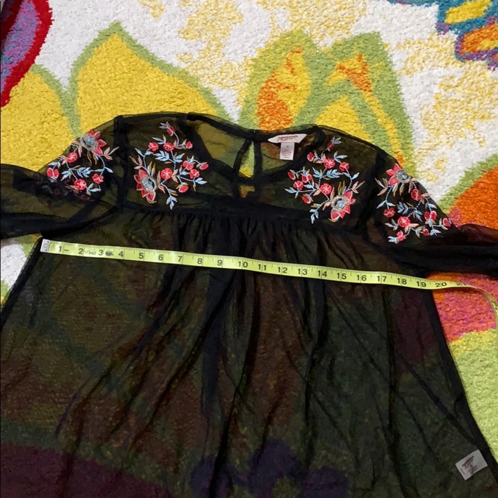 Arizona Jean Co. Sheer Embroidered Blouse - Picture 10 of 12